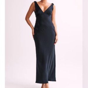 Meshki Nadia Black Satin Maxi Gown - Medium